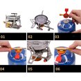 thumbnail image 1 of Réchaud à Gaz de Camping à Brûleur en Acier, Mini Réchaud Carré Portable d'Extérieur, Four Coupe-Vent, Brûleur, Accessoire de Randonnée et de Backpacking, 1 of 10