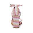 thumbnail image 2 of BLISSFUL STEP Women's Shoes Ankle Strap Open Toe Block Heel Glitter Party Sandals Colorful 7, 2 of 7