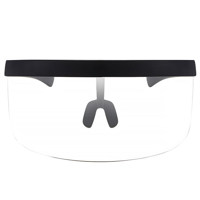 Baohd Grande Visière Coupe-Vent Demi-Visage Protection Anti-UV Miroir Lunettes de Soleil Rétro Protecteur