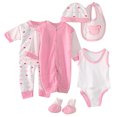 thumbnail image 1 of 8PCS Newborn Baby Boy Girl Tops+Hat+Pants +Bib+Sock Shose+Romper Outfits Set, 1 of 9