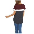 thumbnail image 2 of Nouveau T-Shirt Décontracté pour Femmes à Manches Courtes V Col Rond Tops Lâches et T-Shirt d'Épissure Imprimé à Rayures, 2 of 2