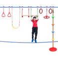 thumbnail image 2 of Kids Climbing Obstacle Kit Children Line Hanging Obstacle Course Outdoor Playset Swing Accessories, 2 of 8