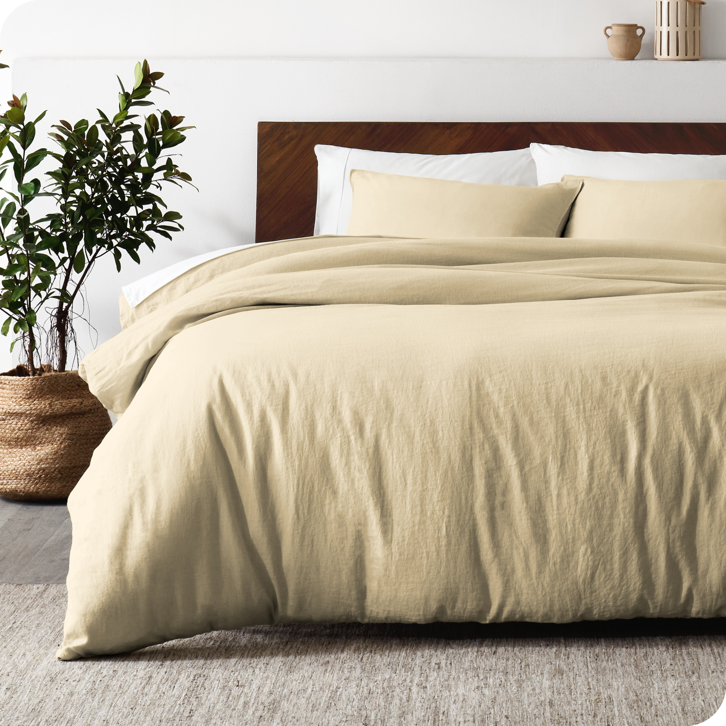 Bare Home Housse de Couette en Lin et Ensemble de Taies