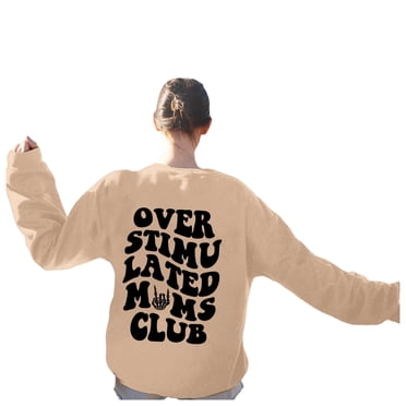 Chandail Club de Mamans Surstimulées pour Femmes, Chandails Cool avec Graphique de Squelette de Maman, Chandail à Capuchon Drôle, Chandail à Enfiler, Veste, Ensemble pour Femmes, Chic, Chandails de Noël, Femmes Actives, Chandails à Capuchon pour Dames, Chandails à Capuchon
