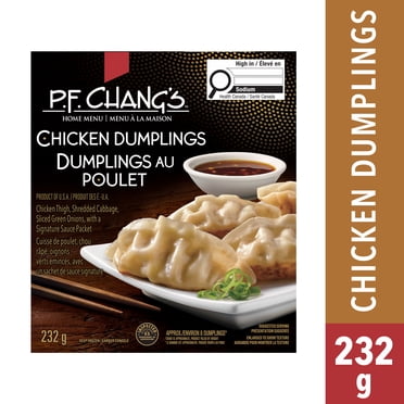 P.F. Chang's Home Menu Frozen Chicken Dumplings, Made of Chicken Thigh, Shredded Cabbage, Sliced Green Onions, With a Signature Sauce Packet, 232g