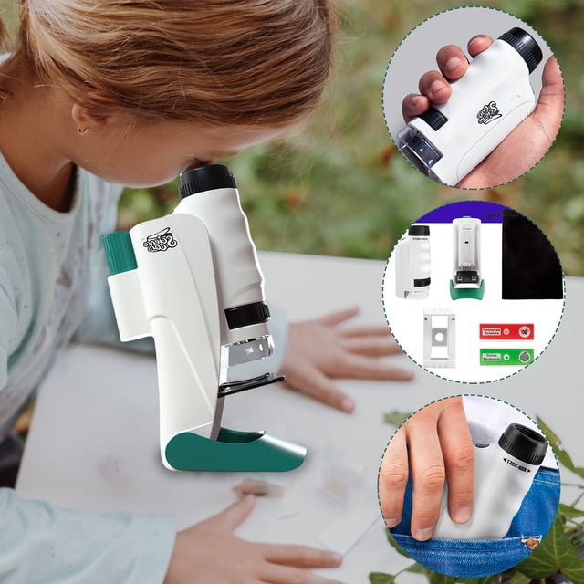 WLOELOEW Multicolore Science Éducation Enfants Microscope Scientifique Portable Jouet Expérimental