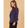 thumbnail image 4 of INSPIRE CHIC Veste en Faux Suède pour Femmes, Cardigan Ouvert à Revers Drapé, 4 of 6
