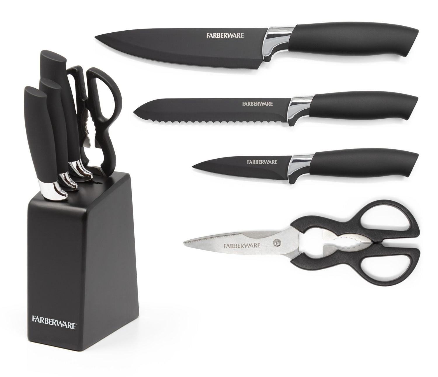 Farberware Ensemble de couteaux chromés 5 pièces