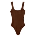thumbnail image 5 of Timegard Bodysuit for Women 1 Piece Square Neck Sleeveless Skinny Comfy Rompers Solid Color Summer Casual, 5 of 5