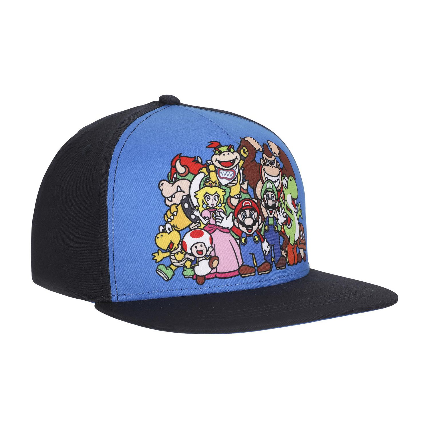 Chapeau Snapback Bleu et Noir Personnages Super Mario Bros.