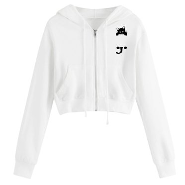 Sweat à Capuche pour Femmes, Imprimé Décontracté, Manches Longues, Poche Zippée, Hauts pour Femmes