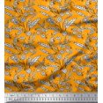 thumbnail image 1 of Soimoi Poly Georgette Fabric Leaves & Floral Block Print Fabric by The Yard 52 Inch Wide, 1 of 3