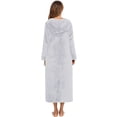 thumbnail image 4 of WRKEKC Robes for Women Solid Color Long Sleeve Fall Winter Flannel Open Front Hooded Zip Robe Womens Casual Bathrobe, 4 of 4