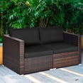 thumbnail image 3 of Costway 4PCS Patio Rattan Corner Sofa Sectional Furniture Set Black Cushion, 3 of 10