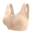 thumbnail image 1 of Wireless Bras for Women Middle Aged and Elderly Bras Without Steel Rings Large Size Underwear Front Button Style Bra Comfortable Bra Everyday Bras Beige 40, 1 of 2