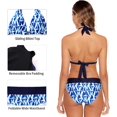 thumbnail image 2 of Charmo Womens Halter Bikini Swimsuit High Cut 2 Piece Bathing Suits, 2 of 7