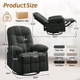 thumbnail image 2 of Korser Manual Swivel Rocker Recliner Chair for Living Room,Small Recliner Sofa for Small Spaces,Linen Fabric,Dark Grey, 2 of 7