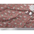 thumbnail image 2 of Soimoi Poly Georgette Fabric Leaves,White Floral & Hummingbird Fabric Prints by Yards 42 Inch Wide, 2 of 3