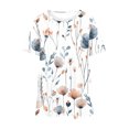 thumbnail image 4 of Soldes de Liquidation d'Été Iumwxz Tunique Décontractée Grande Taille Évasée Ourlet Grand Hauts d'Été pour Femmes Blouse à Imprimé Floral Hauts Tunique à Manches Courtes Col Ras du Cou pour Femmes Articles en Liquidation Sortie Nocturne, 4 of 4