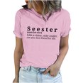 thumbnail image 2 of LSLJS Women's Funny Printed Pattern Casual Fashion Soild Color Short Sleeve Tops Blouse, 2 of 6