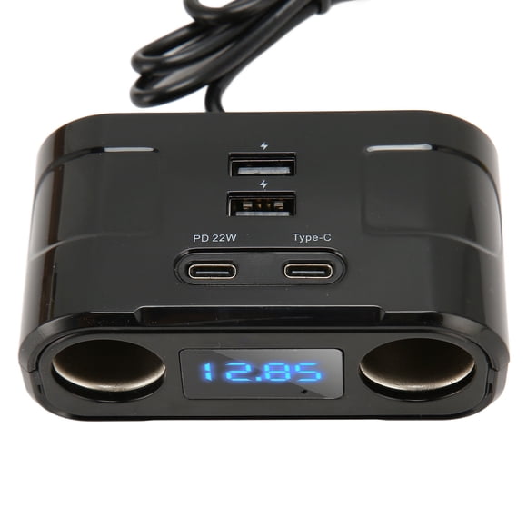 Car Socket Splitter, Smart Chip 12T To 24V Short Circuit Quick Charging Lighter Adapter For SUV