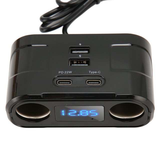 Car Socket Splitter, Smart Chip 12T To 24V Short Circuit Quick Charging Lighter Adapter For SUV