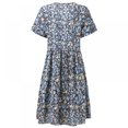thumbnail image 3 of Femmes Mini Robe - Mignon Boho Manches Courtes V Robe Florale Robe de Plage Décontractée Robe de Balançoire, 3 of 9