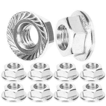 MasteelfCA 10pcs Flange Nut Stainless Steel Flange Lock Nut M8 Nut Flange Nut Insert