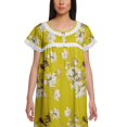 thumbnail image 3 of Moomaya Short Sleeve Nightdress For Ladies Printed Button Placket Nightwear, 3 of 4
