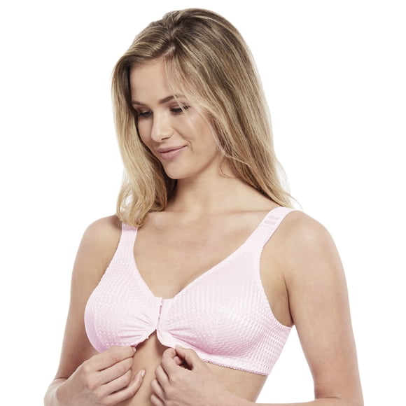 Carole Martin Full Freedom Front Closure with Adjustable Straps Comfort Bra - Wire Free - Stretch Cups - One Size Fits All B, C, D and DD Style 7222 Pink 46