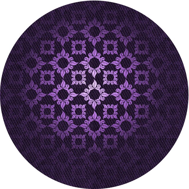 Ahgly Tapis Rond Lavable en Machine Intérieur Transitionnel Violet Profond, 4 Pieds Rond