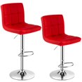 thumbnail image 1 of Set of 2 Bar Stool, Comfortable Swivel Adjustable PU Leather Bar Chair with Backrest, Soft Cushioned Seat, Footrest, Sturdy Metal Frame, Barstools for Kitchen, Pub (Black, White, Brown, Red), 1 of 8