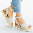 thumbnail image 1 of EGNMCR Sandales pour Femmes, Sandales d'Été pour Femme à Bout Ouvert Décontractées à Plateforme Compensée Chaussures Décontractées en Toile, du Jour, 1 of 7