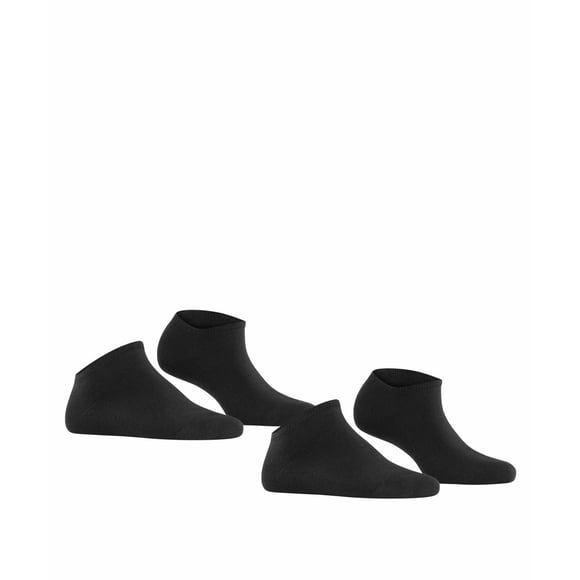 Esprit Ladies Sneaker Socks 2 Pack - Plain Black 39-42
