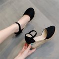thumbnail image 2 of yulier Sandales Compensées Espadrilles à Plateforme à Bout Fermé pour Femmes, Talons Hauts Confortables, Chaussures d'Été pour Femmes avec Boucle Ajustable, 2 of 6