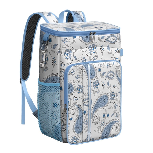 Retro Insulated Cooler Backpack - 20L Soft Cooler Bag, Tribal Patterns for Beach & Picnic