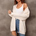 thumbnail image 2 of Pompotops Mode Femmes Décontracté Manches Longues Long Manteau Chandail Cardigan Blouse Hauts Liquidation, 2 of 7