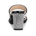 thumbnail image 3 of BLISSFUL STEP Women's Rhinestone Square Toe Chunky Block Heel Slides Sandals, 3 of 8