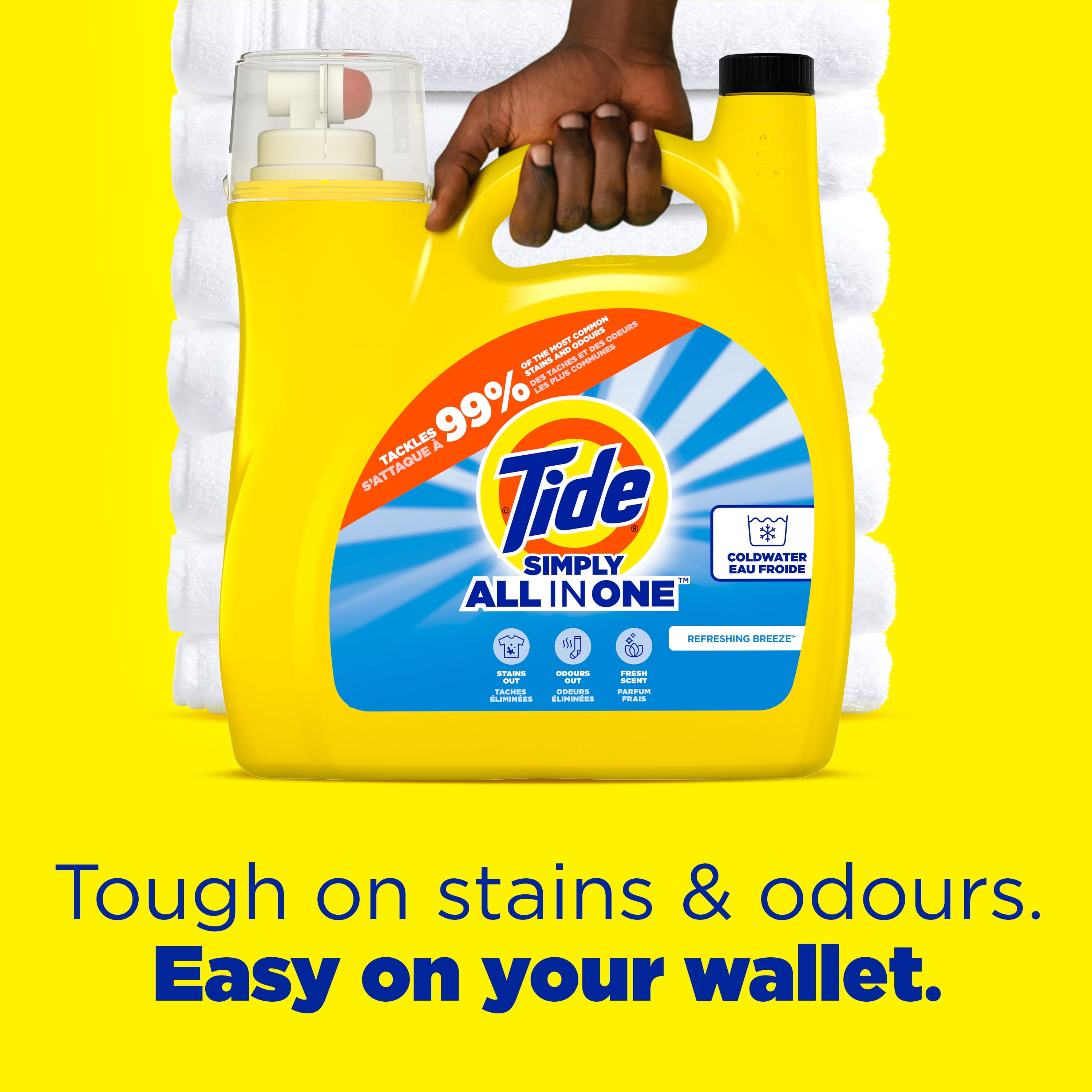 Tide Simply All-In-One Liquid Laundry Detergent, Refreshing Breeze Scent, 107 Loads, 4.16 L