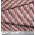 thumbnail image 2 of Soimoi Brown Poly Georgette Fabric Stripe & Wild Animal Decor Fabric Printed BTY 42 Inch Wide, 2 of 3