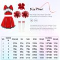 thumbnail image 5 of Aislor Robe de Cheerleading pour Filles Enfants Tenue d'Uniforme de Cheerleader et Couvre-Chef Ensemble de Chaussettes à Pompons Bleu Ciel Complet 4, 5 of 5