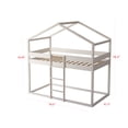 thumbnail image 4 of HMD Pasco Twin Over Twin Solid Wood House Loft Bed Frame Box B, Antique Gray, 4 of 5
