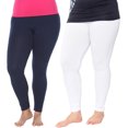 thumbnail image 1 of White Mark Leggings Extensibles Doux pour Femmes, Lot de 2, 1 of 2