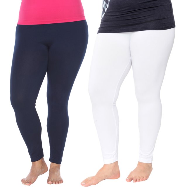 White Mark Leggings Extensibles Doux pour Femmes, Lot de 2