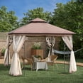 thumbnail image 2 of Outsunny 10' x 10' Patio Gazebo, Outdoor Gazebo Canopy, Brown, 2 of 10