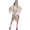 thumbnail image 2 of Moomaya Printed Womens Kimono Sleeve Robes Satin Silk Getting Ready Bridal Robe Coverup, 2 of 7