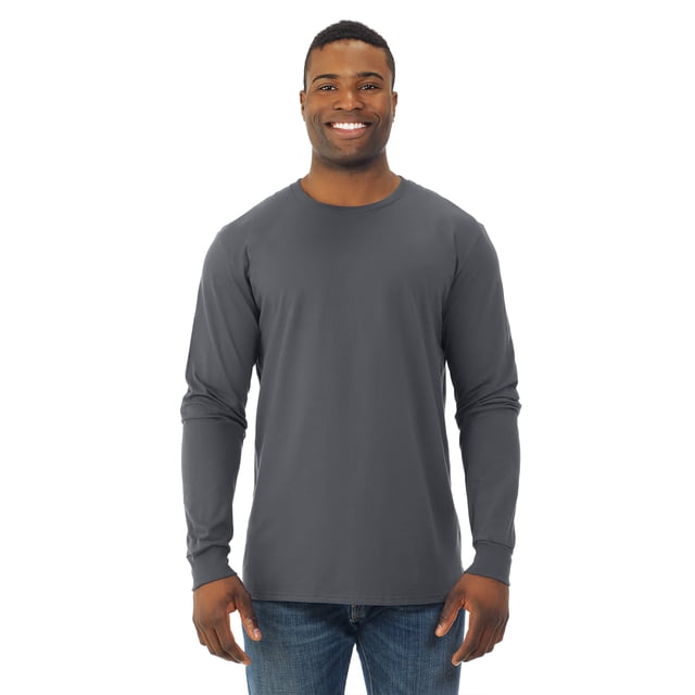Fruit Of The Loom T-Shirt à Manches Longues pour Hommes, TG, Charbon