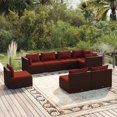 thumbnail image 1 of vidaXL 8 Piece Garden Lounge Set with Cushions Poly Rattan Brown, 1 of 5