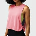 thumbnail image 2 of Timegard Womens Workout Tank Top Athletic Running Loose Cropped Top Tee Side Knot Solid Color Pullover, 2 of 4