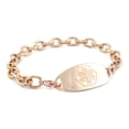 thumbnail image 1 of MedicEngraved Bracelet à Maillons Ton sur Ton en Acier Inoxydable 316L Médical ID 8 mm Or Rose avec Étiquette Médicale Embossée - Gravure Médicale Incluse, 1 of 7